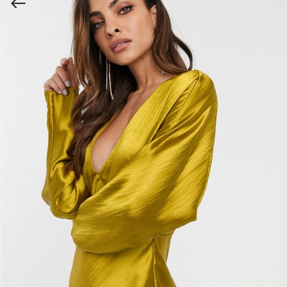 ASOS gold bias cut gown - Picture 2 of 16